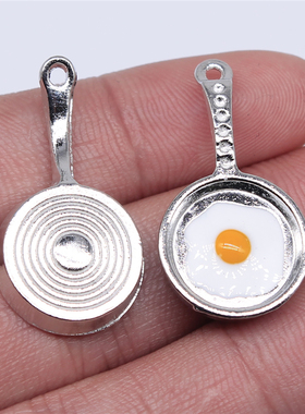2个/包 32x17mm 白K色 手工配件DIY 煎蛋吊坠 ABD-C11212