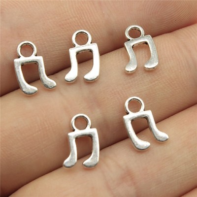 40个/包 11x7mm 古银色锌合金材质 音符吊坠 ABD-C10360
