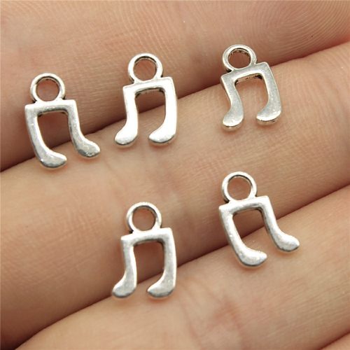 40个/包 11x7mm 古银色锌合金材质 音符吊坠 ABD-C10360