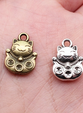 10个/包 15x11mm 多色DIY饰品配件招财猫吊坠 ABD-C14364
