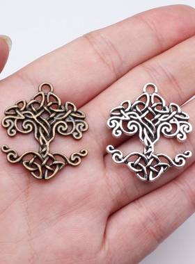 5个/包 32x27mm 多色锌合金材质 凯尔特结生命树吊坠 ABD-C16176