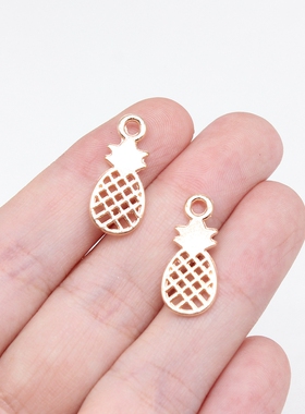 10个/包 9x21mm 多色锌合金材质 DIY饰品配件菠萝吊坠 ABD-C13684