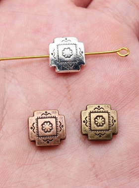 10个/包 10x10x4mm 多色DIY饰品配件方形小孔珠 ABD-C13804