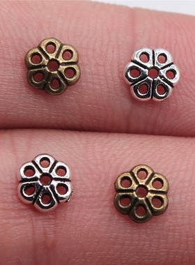 100个/包 6x6mm 多色DIY饰品配件 花托其他 ABD-C11195