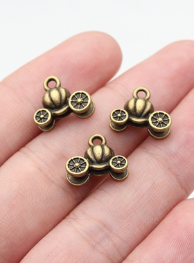 10个/包 13x11mm 多色 DIY饰品配件 南瓜车吊坠 ABD-C12613