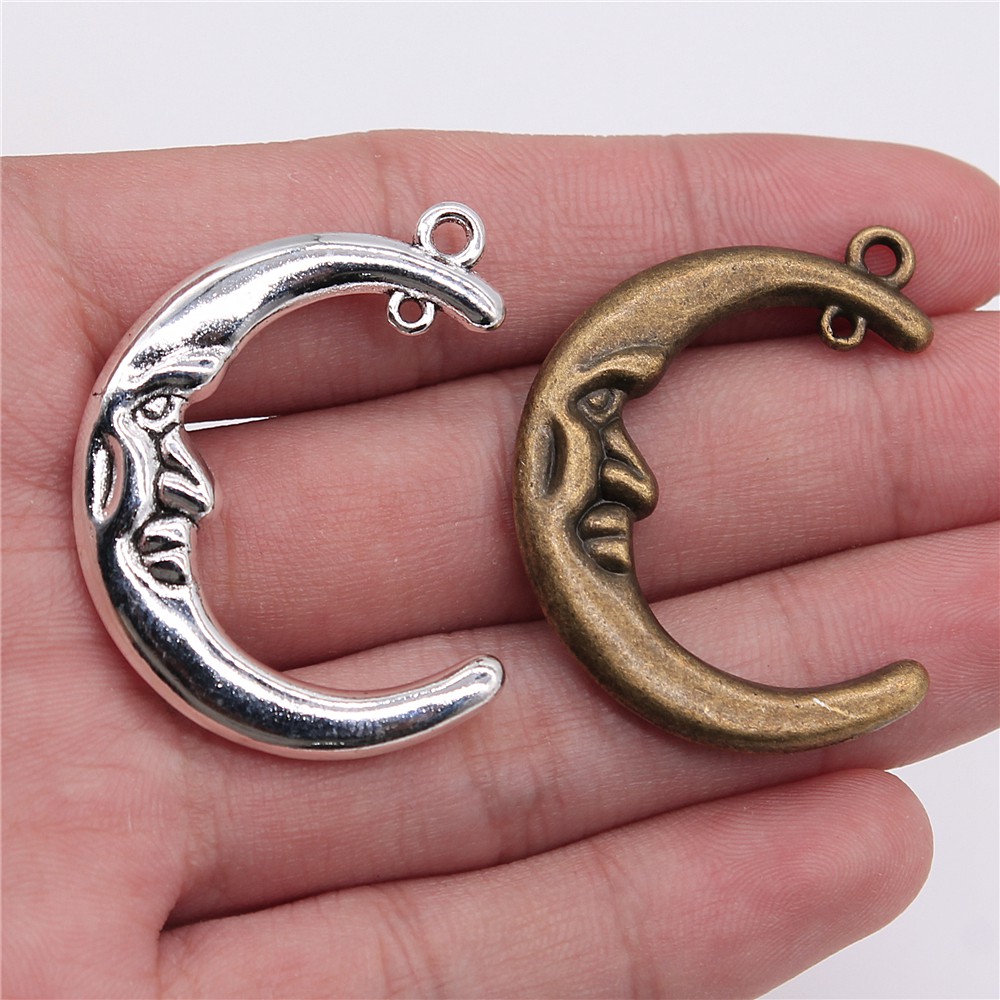 5个/包 39x30mm 多色DIY饰品配件 月亮吊坠 ABD-C11028