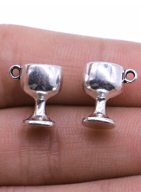 10个/包 12x13mm 古银色 DIY饰品配件 酒杯高脚杯吊坠 ABD-C13239