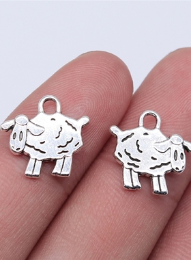 10个/包 14x15mm 古银色锌合金材质 绵羊吊坠 ABD-C14463