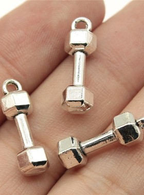 10个/包 21x6x6mm 多色 DIY饰品配件 哑铃吊坠 ABD-C12737
