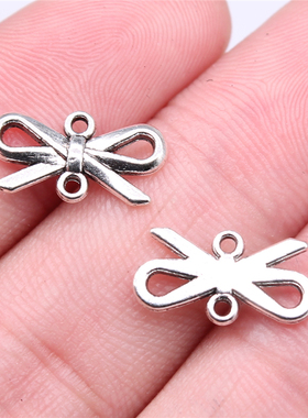 40个/包 16x8mm 多色 锌合金 蝴蝶结连接件吊坠 ABD-C15184