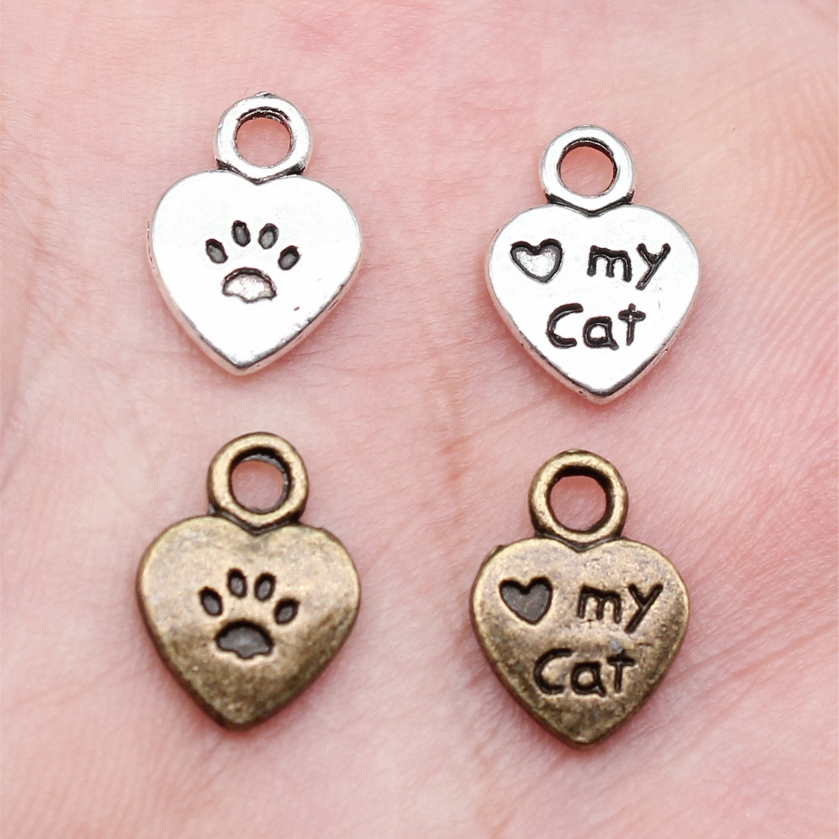 20个/包 8x12mm 多色DIY饰品配 我爱猫咪 英文字牌 吊坠
