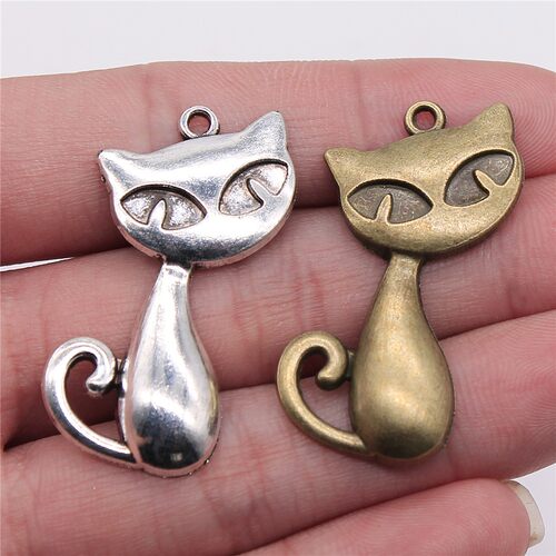 10个/包 39x32mm 多色DIY饰品配件 猫咪吊坠 ABD-C10119