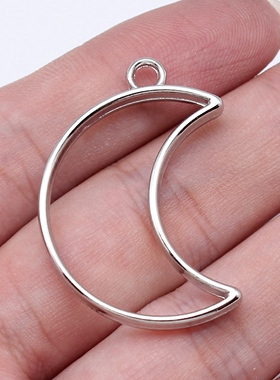 10个/包 37x25x3.9mm 镂空滴胶边框系列月亮形状边框 ABD-C16386