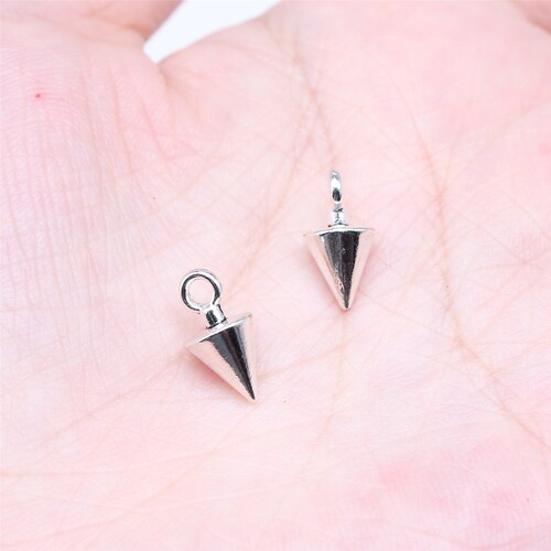 20个/包 13x6mm 多色 锌合金 手作配件 圆锥吊坠 ABD-C15867