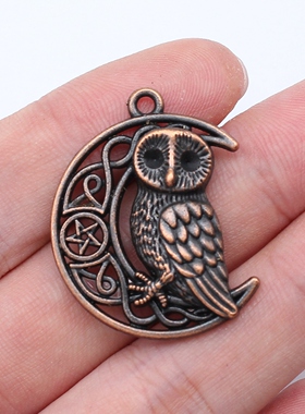 2个/包 26x33mm 多色DIY饰品配件 维京猫头鹰吊坠 ABD-C13405