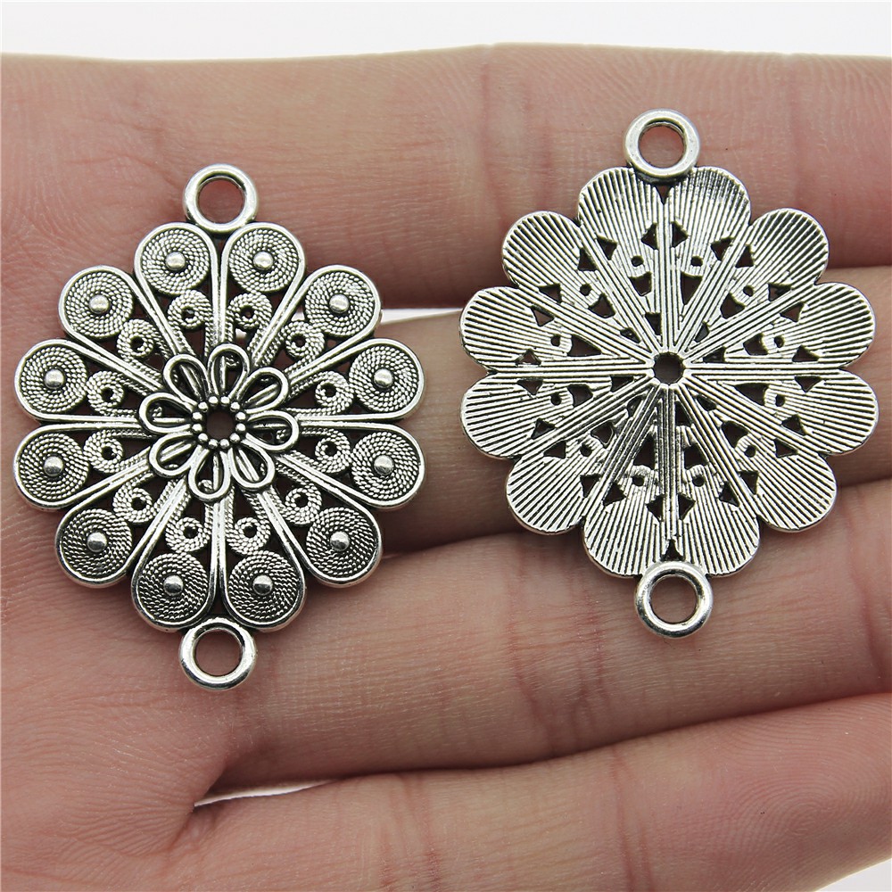 5个/包 30x39mm 古银色 DIY饰品配件 花片连接件 ABD-C13132
