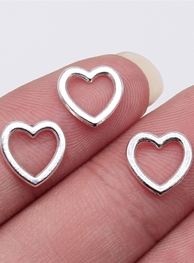 40个/包 10x9mm 古银色锌合金材质 镂空爱心吊坠 ABD-C14123