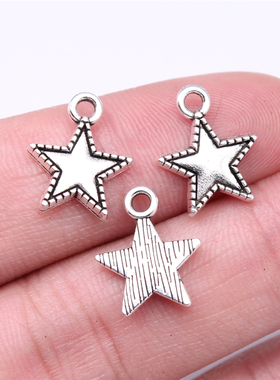 40个/包 15x12mm 古银色锌合金 星星五角星吊坠 ABD-C15070