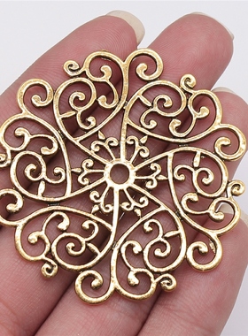 2个/包 55x52mm 多色DIY饰品配件曼陀罗花纹吊坠 ABD-C11954