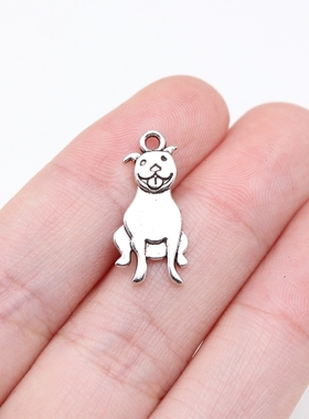 20个/包 20x10mm 古银色锌合金材质 小狗吊坠 ABD-C15746