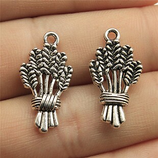 10个/包 24x13mm 古银色 DIY饰品配件 稻穗麦穗吊坠 ABD-C12632