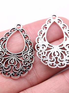 10个/包 34x24mm 多色 锌合金 水滴耳环吊坠 ABD-C15031