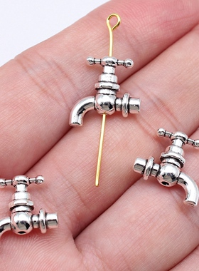 20个/包 14x15x5mm 古银色锌合金材质 水龙头小孔珠 ABD-C16418