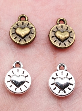 20个/包 10x8mm 多色锌合金材质 DIY饰品配件爱心吊坠 ABD-C11726