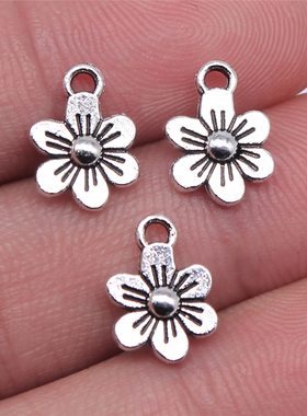 20个/包 12x9mm 多色锌合金 DIY饰品配件 小花吊坠 ABD-C12063
