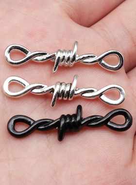 10个/包 34x11mm 多色锌合金 扭曲荆棘绳结连接件 ABD-C15750