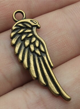 10个/包 34x11mm 古青铜色 DIY饰品配件 翅膀吊坠 ABD-C11329