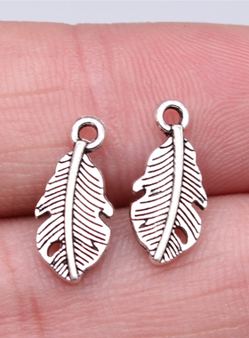 40个/包 15x7mm 多色 锌合金材质 羽毛吊坠 ABD-C15142