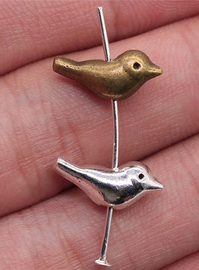 10个/包 15x6x5mm 多色DIY饰品配件 穿孔小鸟珠子 ABD-C10960