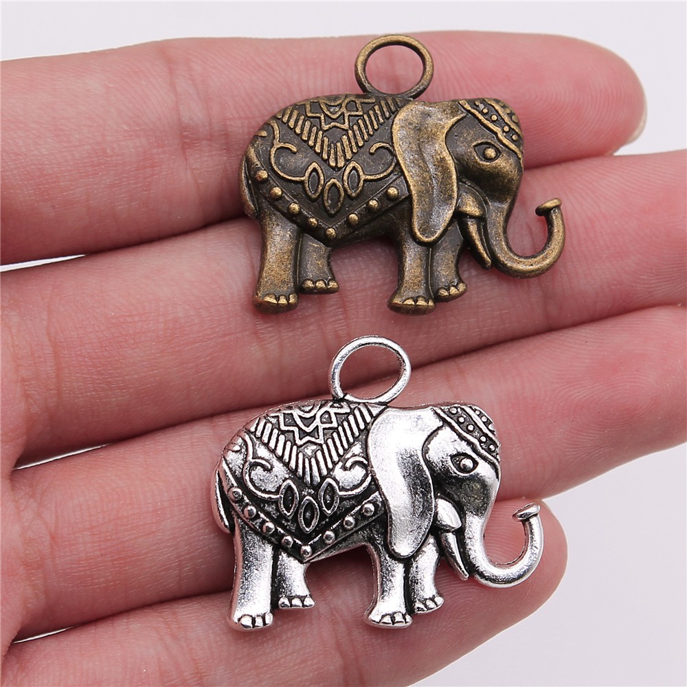 2个/包 28x31mm 多色锌合金材质 大象吊坠 ABD-C10763