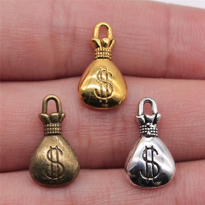 10个/包锌合金钱袋吊坠