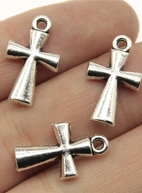 10个/包 19x11mm 古银色 DIY饰品配件 十字架吊坠 ABD-C12786