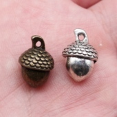 ABD 10个 C11069 多色DIY饰品配件 3D立体橡子吊坠 包 15x10x9mm