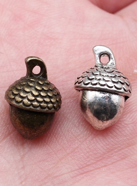 10个/包 15x10x9mm 多色DIY饰品配件 3D立体橡子吊坠 ABD-C11069