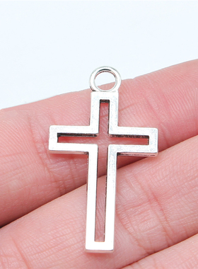 10个/包 39x21mm 古银色锌合金材质 十字架吊坠 ABD-C15542