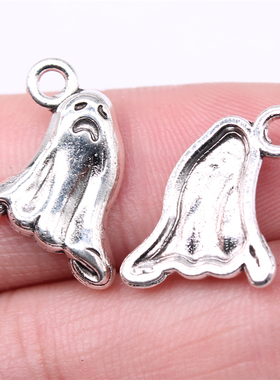 10个/包 16x13mm 古银色锌合金 幽灵鬼魂吊坠 ABD-C15405