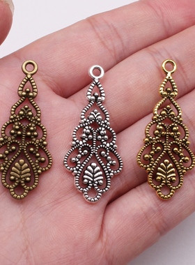 10个/包 42x14mm 多色DIY饰品配件镂空水滴形耳环挂坠 ABD-C14231