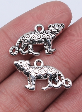 10个/包 22x12mm 古银色锌合金材质 豹子吊坠 ABD-C14351