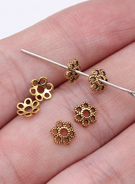 50个/包 6x6x2mm 多色 DIY饰品配件 花托 ABD-C14880