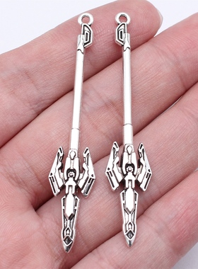 10个/包 59mm 古银色 二次元COSPLAY兵器系列吊坠 ABD-C16486
