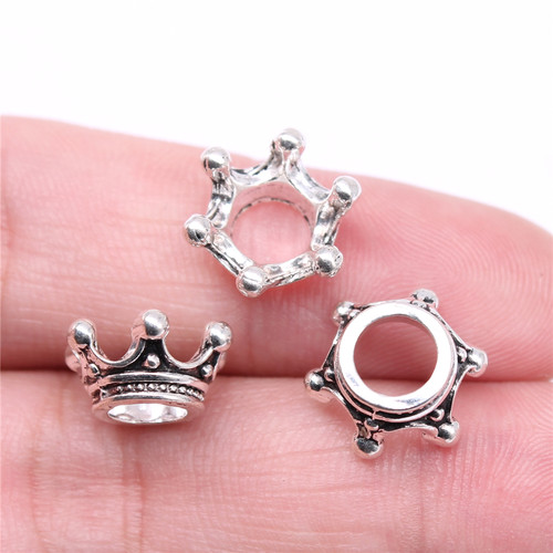 20个/包 12x12x6mm 古银色锌合金 立体皇冠吊坠 ABD-C14913