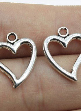 20个/包 18x15mm 古银色 DIY饰品配件 小爱心吊坠 ABD-C10403