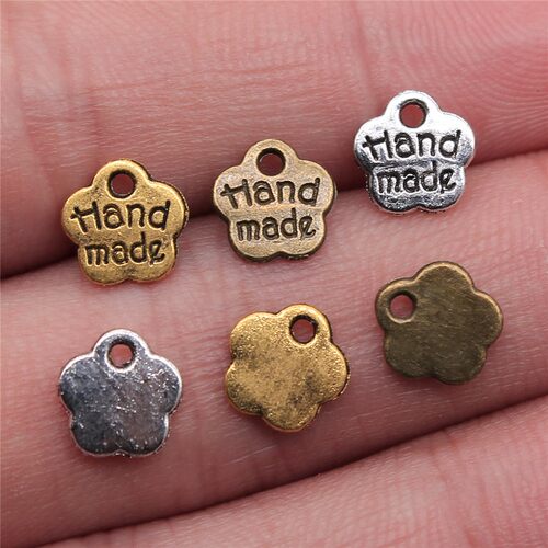 100个/包 8mm 多色锌合金材质 hand made吊坠 ABD-C10052