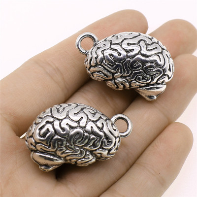 2个/包 21x37mm 古银色 DIY饰品配件 大脑脑髓吊坠 ABD-C13411