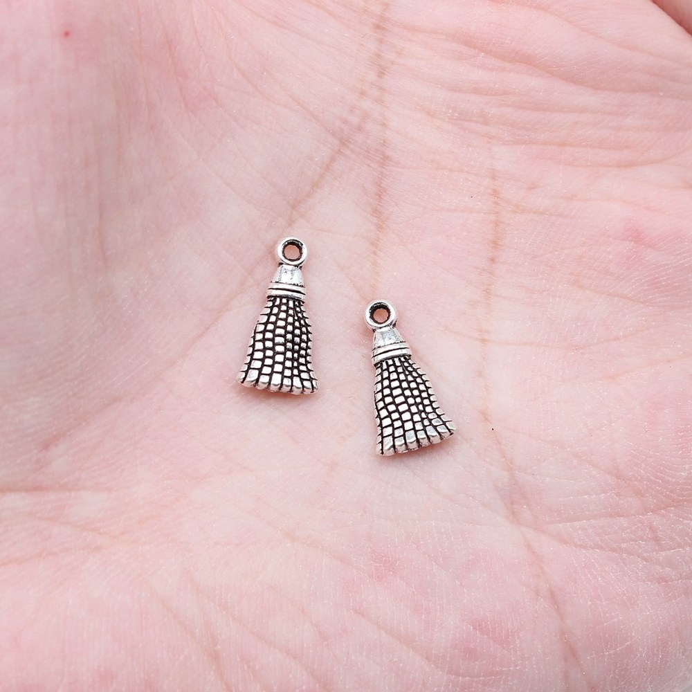 40个/包 13x7mm 古银色锌合金材质 仿流苏吊坠 ABD-C15648