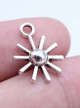 20个/包 14x18mm多色 锌合金材质 小太阳吊坠 ABD-C15975